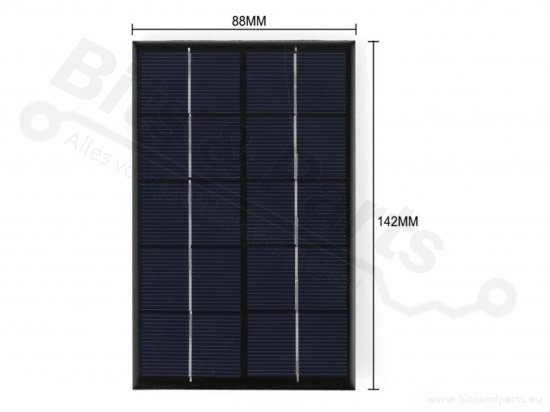 Solar panel/solar cell 5V 380mA / 5W with USB connection